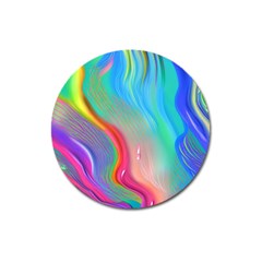 Fluid Art - Contemporary And Flowy Magnet 3  (round) by GardenOfOphir