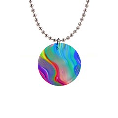 Fluid Art - Contemporary And Flowy 1  Button Necklace by GardenOfOphir