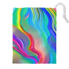 Fluid Art - Contemporary And Flowy Drawstring Pouch (5xl) by GardenOfOphir