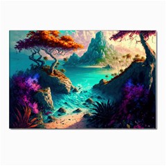 Tropical Paradise Beach Ocean Shore Sea Fantasy Postcard 4 x 6  (pkg Of 10) by Pakemis