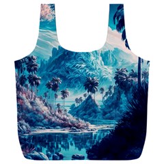 Tropical Winter Fantasy Landscape Paradise Full Print Recycle Bag (xxl) by Pakemis
