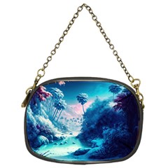 Tropical Winter Frozen Snow Paradise Palm Trees Chain Purse (two Sides)