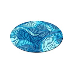 Ocean Waves Sea Abstract Pattern Water Blue Sticker Oval (10 pack)