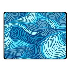 Ocean Waves Sea Abstract Pattern Water Blue One Side Fleece Blanket (small) by Pakemis