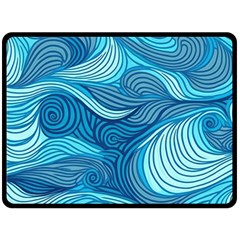 Ocean Waves Sea Abstract Pattern Water Blue Fleece Blanket (large) by Pakemis