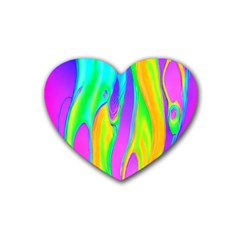 Fluid Background - Fluid Artist - Liquid - Fluid - Trendy Rubber Heart Coaster (4 Pack) by GardenOfOphir