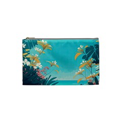 Beach Ocean Flowers Floral Plants Vacation Cosmetic Bag (small) by Pakemis