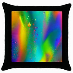 Liquid Shapes - Fluid Arts - Watercolor - Abstract Backgrounds Throw Pillow Case (black) by GardenOfOphir