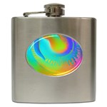 Contemporary Fluid Art Pattern In Bright Colors Hip Flask (6 oz) Front