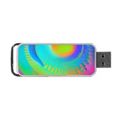 Contemporary Fluid Art Pattern In Bright Colors Portable Usb Flash (two Sides) by GardenOfOphir