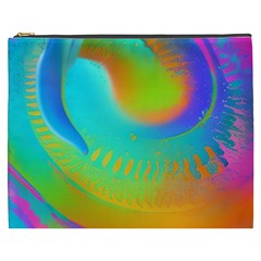 Contemporary Fluid Art Pattern In Bright Colors Cosmetic Bag (xxxl) by GardenOfOphir