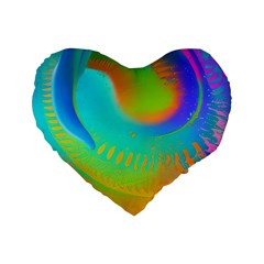 Contemporary Fluid Art Pattern In Bright Colors Standard 16  Premium Heart Shape Cushions by GardenOfOphir