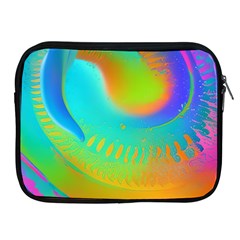 Contemporary Fluid Art Pattern In Bright Colors Apple Ipad 2/3/4 Zipper Cases by GardenOfOphir