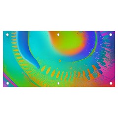 Contemporary Fluid Art Pattern In Bright Colors Banner And Sign 6  X 3  by GardenOfOphir