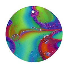 Modern Abstract Liquid Art Pattern Round Ornament (two Sides) by GardenOfOphir