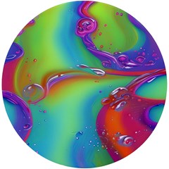 Modern Abstract Liquid Art Pattern Uv Print Round Tile Coaster by GardenOfOphir