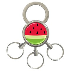 Watermelon Fruit Food Healthy Vitamins Nutrition 3-ring Key Chain by Wegoenart