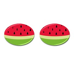 Watermelon Fruit Food Healthy Vitamins Nutrition Cufflinks (oval) by Wegoenart