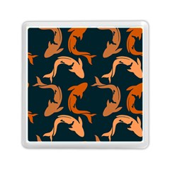 Background Pattern Texture Design Wallpaper Fish Memory Card Reader (square) by Wegoenart