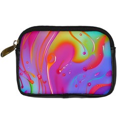 Beautiful Fluid Shapes In A Flowing Background Digital Camera Leather Case by GardenOfOphir