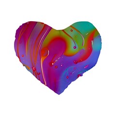Beautiful Fluid Shapes In A Flowing Background Standard 16  Premium Flano Heart Shape Cushions by GardenOfOphir