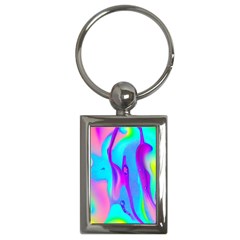 Colorful Abstract Fluid Art Pattern Key Chain (rectangle) by GardenOfOphir