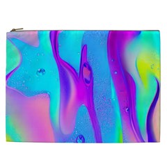 Colorful Abstract Fluid Art Pattern Cosmetic Bag (xxl) by GardenOfOphir