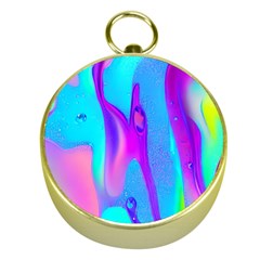 Colorful Abstract Fluid Art Pattern Gold Compasses by GardenOfOphir