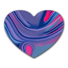 Liquid Art Pattern - Fluid Art Heart Mousepad by GardenOfOphir