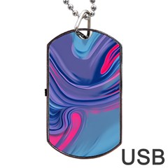 Liquid Art Pattern - Fluid Art Dog Tag Usb Flash (one Side) by GardenOfOphir