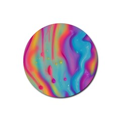 Liquid Art Pattern - Marble Art Rubber Coaster (round) by GardenOfOphir