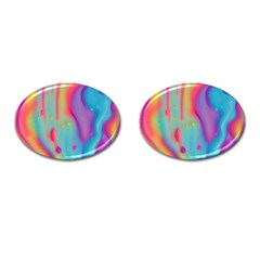 Liquid Art Pattern - Marble Art Cufflinks (oval) by GardenOfOphir