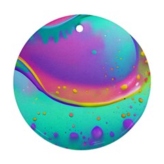 Liquid Art Pattern - Fluid Background Round Ornament (two Sides) by GardenOfOphir