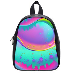 Liquid Art Pattern - Fluid Background School Bag (small) by GardenOfOphir