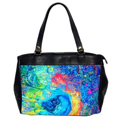 Liquid Art Pattern - Fluid Art Oversize Office Handbag (2 Sides) by GardenOfOphir