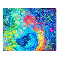 Liquid Art Pattern - Fluid Art One Side Premium Plush Fleece Blanket (large) by GardenOfOphir