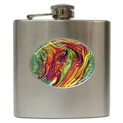 Liquid Art Pattern - Abstract Art Hip Flask (6 Oz) by GardenOfOphir