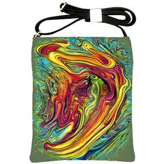 Liquid Art Pattern - Abstract Art Shoulder Sling Bag by GardenOfOphir