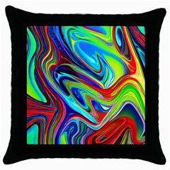 Fluid Forms Throw Pillow Case (black) by GardenOfOphir