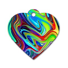 Fluid Forms Dog Tag Heart (one Side) by GardenOfOphir
