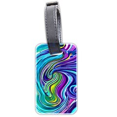 Waves Of Color Luggage Tag (two Sides) by GardenOfOphir