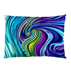 Waves Of Color Pillow Case (two Sides) by GardenOfOphir