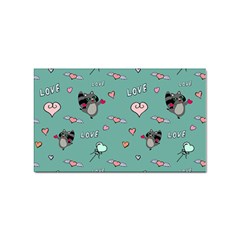 Raccoon Texture Seamless Scrapbooking Hearts Sticker Rectangular (10 pack)