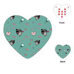 Raccoon Texture Seamless Scrapbooking Hearts Playing Cards Single Design (Heart)