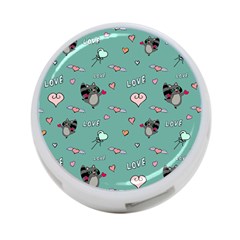 Raccoon Texture Seamless Scrapbooking Hearts 4-Port USB Hub (Two Sides)