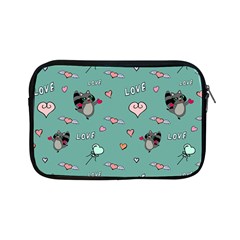 Raccoon Texture Seamless Scrapbooking Hearts Apple iPad Mini Zipper Cases