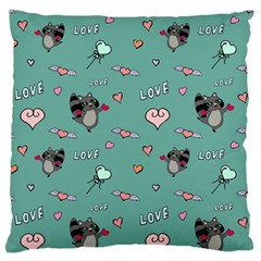 Raccoon Texture Seamless Scrapbooking Hearts Standard Premium Plush Fleece Cushion Case (Two Sides)