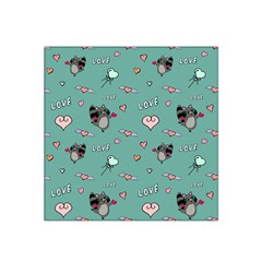 Raccoon Texture Seamless Scrapbooking Hearts Satin Bandana Scarf 22  x 22 