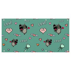Raccoon Texture Seamless Scrapbooking Hearts Banner and Sign 8  x 4 