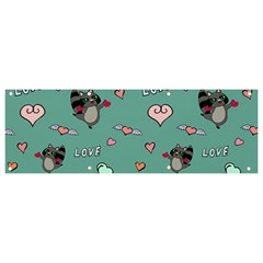 Raccoon Texture Seamless Scrapbooking Hearts Banner and Sign 9  x 3 